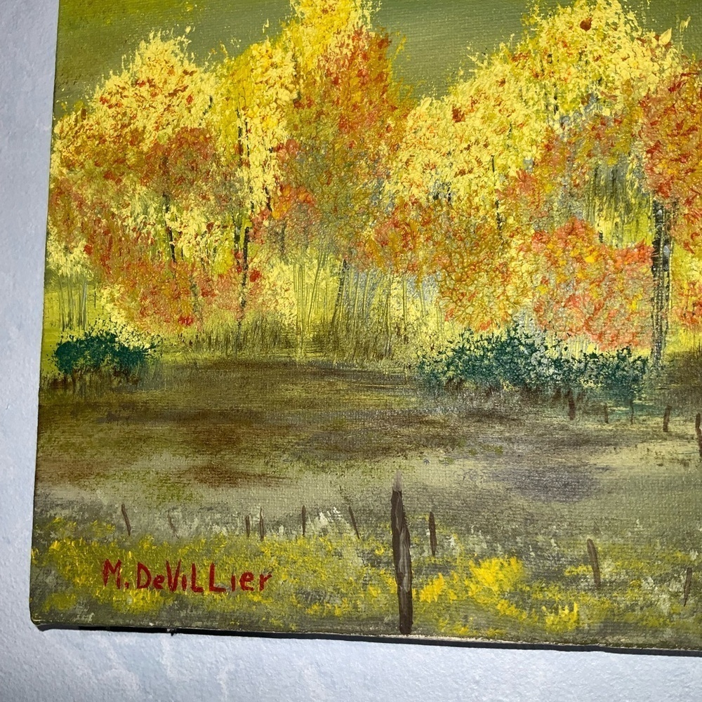 Oil Painting~Original Signed~”Log Cabin On The PrairieIn The Rockies”~24X18 - Picture 8 of 12
